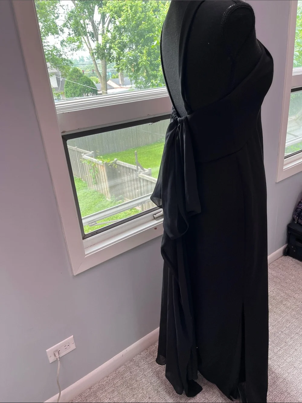 Pronovias Barcelona Black Cross-Neck Maxi Gown with Back Detail - Picture 12 of 15